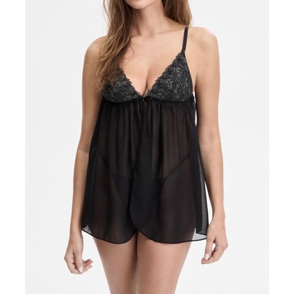 NWT I.N.C International Concepts Babydoll Chemise Thong Set XS - Picture 1 of 8